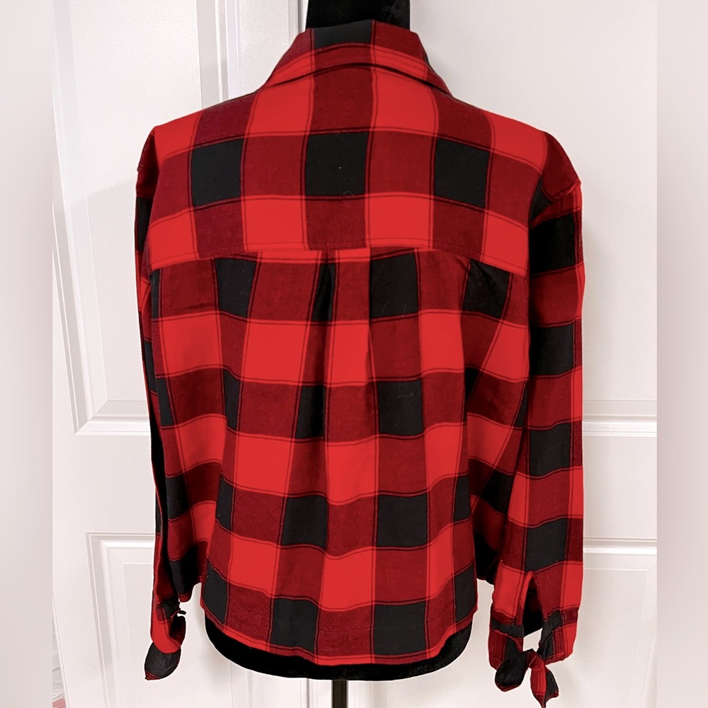 Express Buffalo Plaid Short Flannel Shirt - Picture 2 of 5